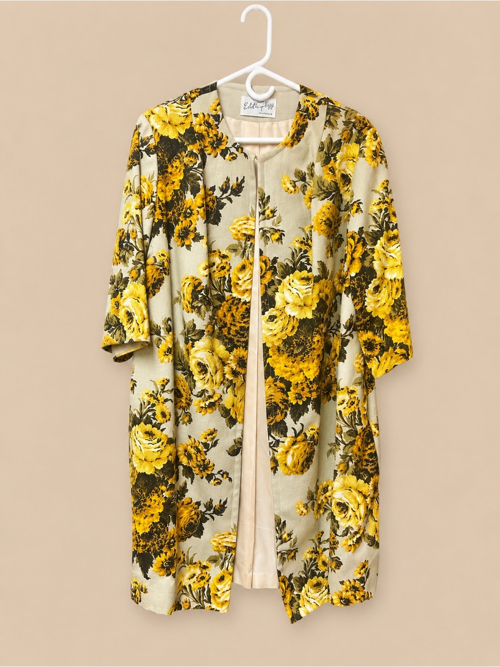 Vintage Edith Flagg Cream Dress & Floral Duster Set ✨